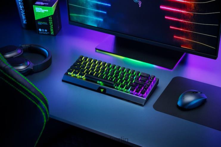 Razer Blackwidow v3 Mini Hyperspeed – Phantom Edition – gelber Schalter – US Tastatur Schwarz 46PD64